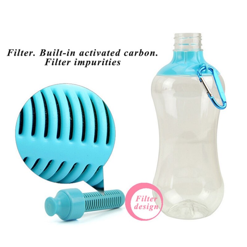 Draagbare Filter Fles Water Drinken Fles Outdoor Sport Fles Activated Carbon Filter Waterkoker Wandelen Klimmen Flessen