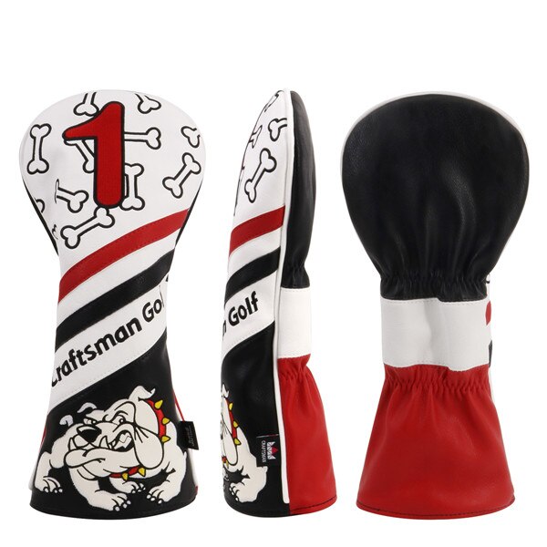 Craftsman Golf Wood Head Covers Headcover Bulldog Driver / Fairway / Hybrid Driver FW UT Headcovers Black: Driver Cover