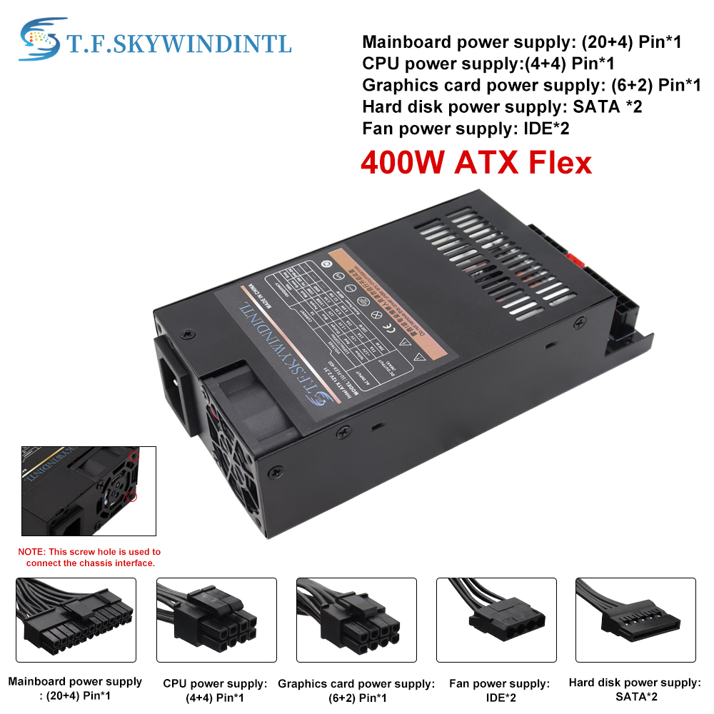 400w Power Supply PSU Flex Small 1U for ATX 12v Supporting GPU 110V 220V Power Mute Super Heat Dissipation Power Supply
