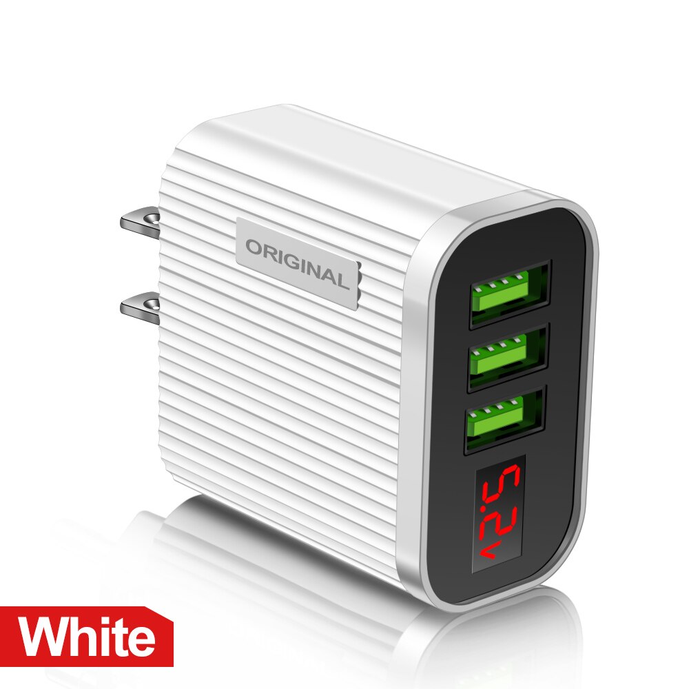 Quick Charge 3.0 Telefoon Oplader 4 Port Usb 35W Qc 3.0 Fast Charger Voor Iphone 11 Muur Travel Charger adapter Voor Xiaomi Huawei: White US