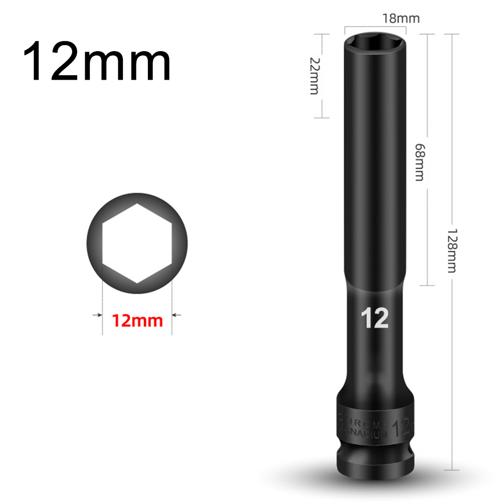 1/2 Drive Socket Impact Wrench Hex Socket Head 8-24mm Adapter Spanner Converter Deep Impact Socket Head Tire Removal Tools: Light Grey