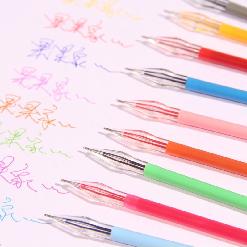 0.5mm 12 Colorful Ballpoint Pen Accessory Set Nibs with Colorful Diamond-shaped Nibs for Smooth Writing