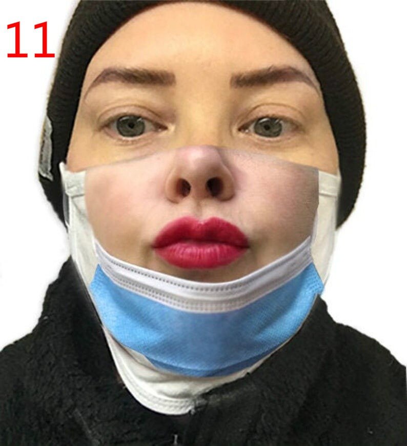 Mascarilla facial Unisex con estampado divertido para hombre y mujer, cubreboca suave, a prueba de polvo, reutilizable, con filtro, para broma, 1 Uds.: 11