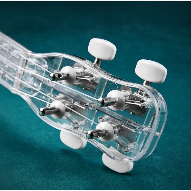 Universal Transparent Ukulele 21 Inch Ukulele 4 Strings Mini Guitar Beginner Instruments Kids Transparent Ukulele With Pick: Transparent