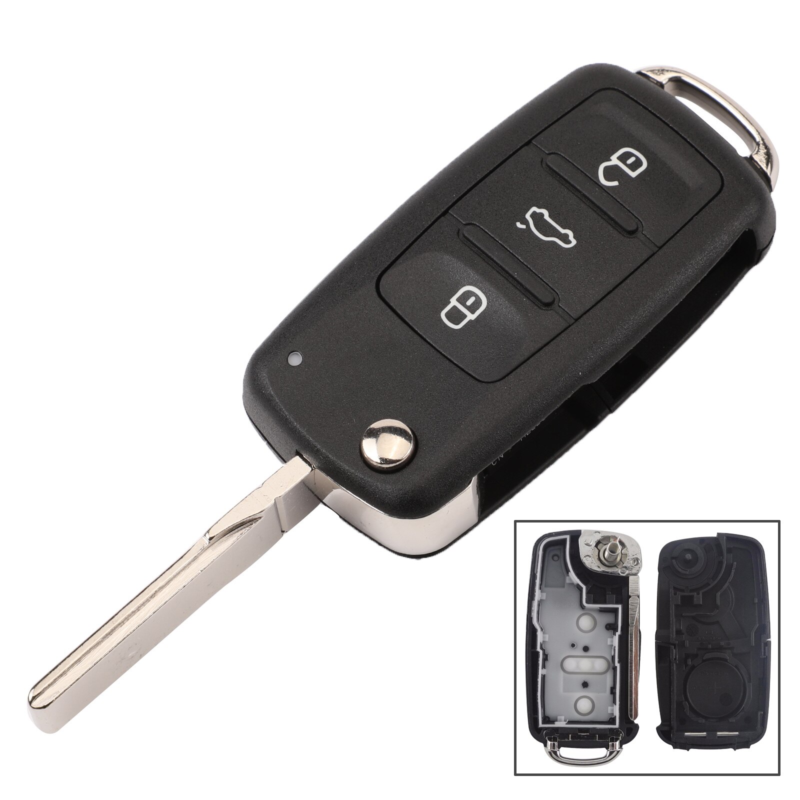 jingyuqin Flip Remote Car Key Shell Fob For VW Polo Golf MK6 Tiguan Touareg 202AD 202H 202Q 2/3/4/5 Button Key Case: 3 Buttons