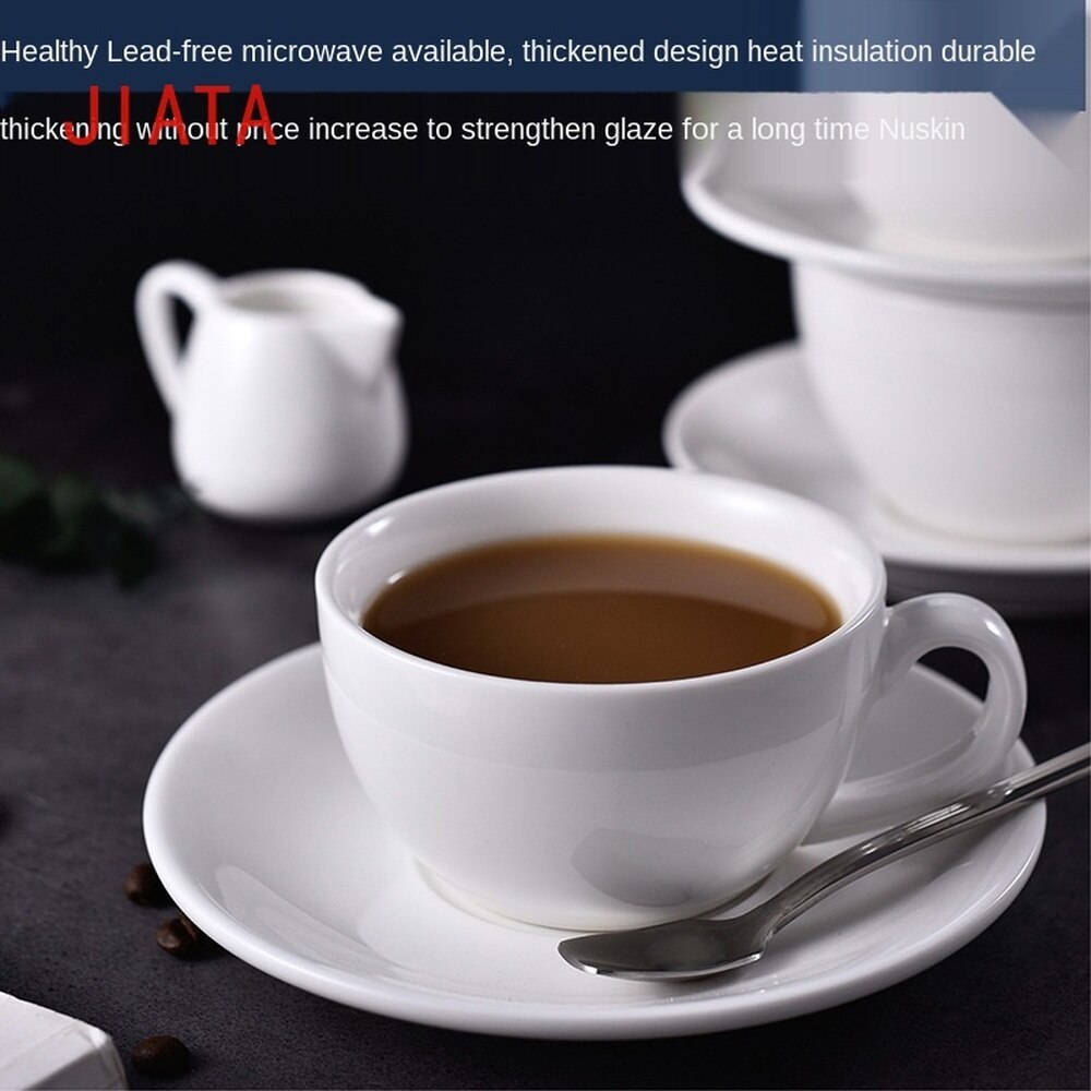 pure white simple coffee cup and saucer set ceramic cup tableware household coffee cup
