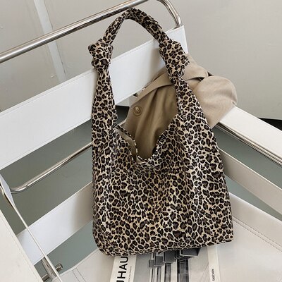 Padrão de leopardo bolsa feminina grande capacidade lona sacos de ombro designer feminino hobos saco grande senhora totes bolsa de viagem: khaki