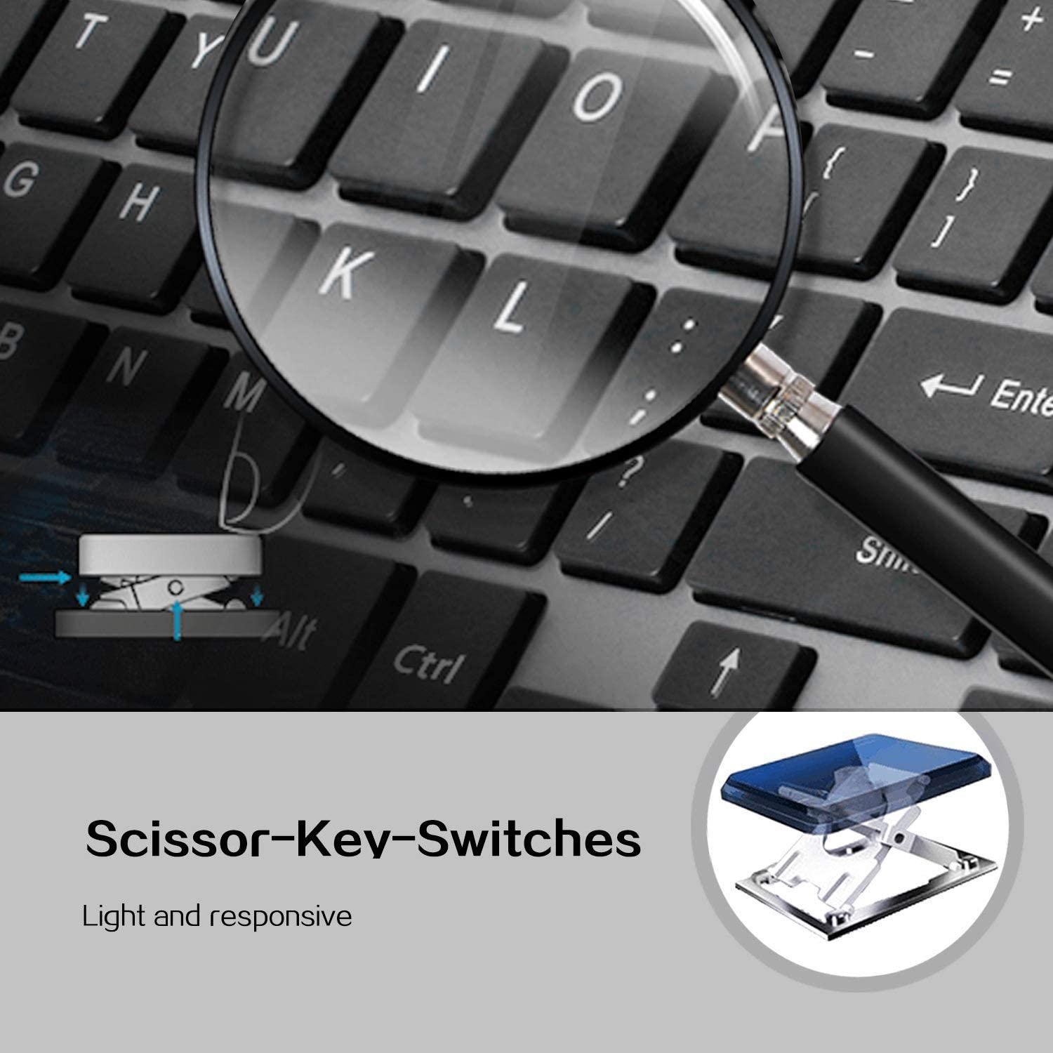 Wireless Keyboard and Mouse，QWERTY UK layout Full-size 2400 DPI，with Numeric Keypad and Ergonomic Quiet mouse for Windows,Black