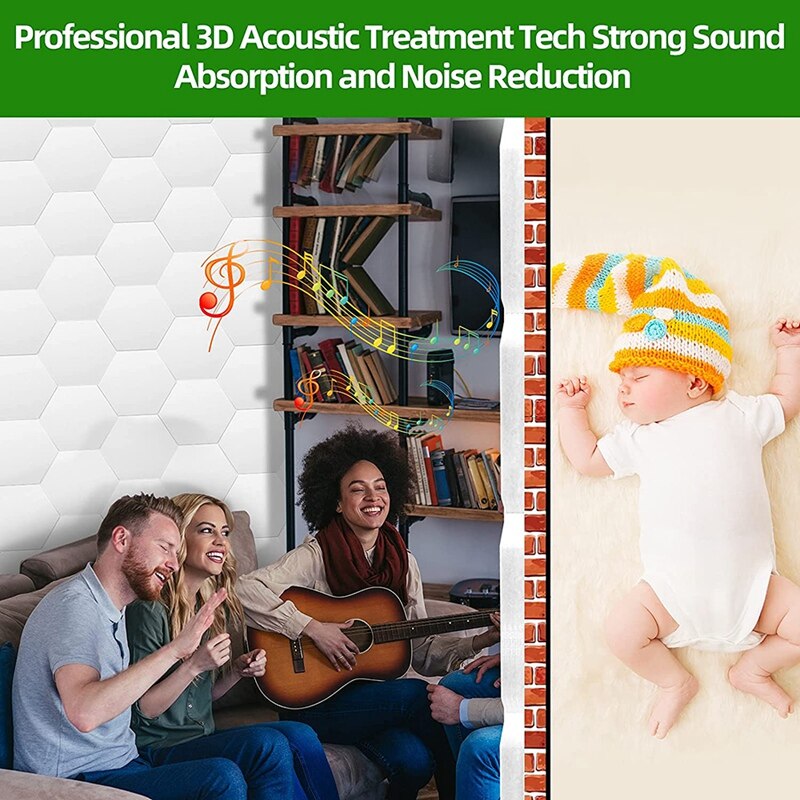 12 Pack Hexagon Acoustic Panels Beveled Edge Sound Proof Foam Panels,Sound Proofing Padding for Wall Decor,Studio&amp;Office