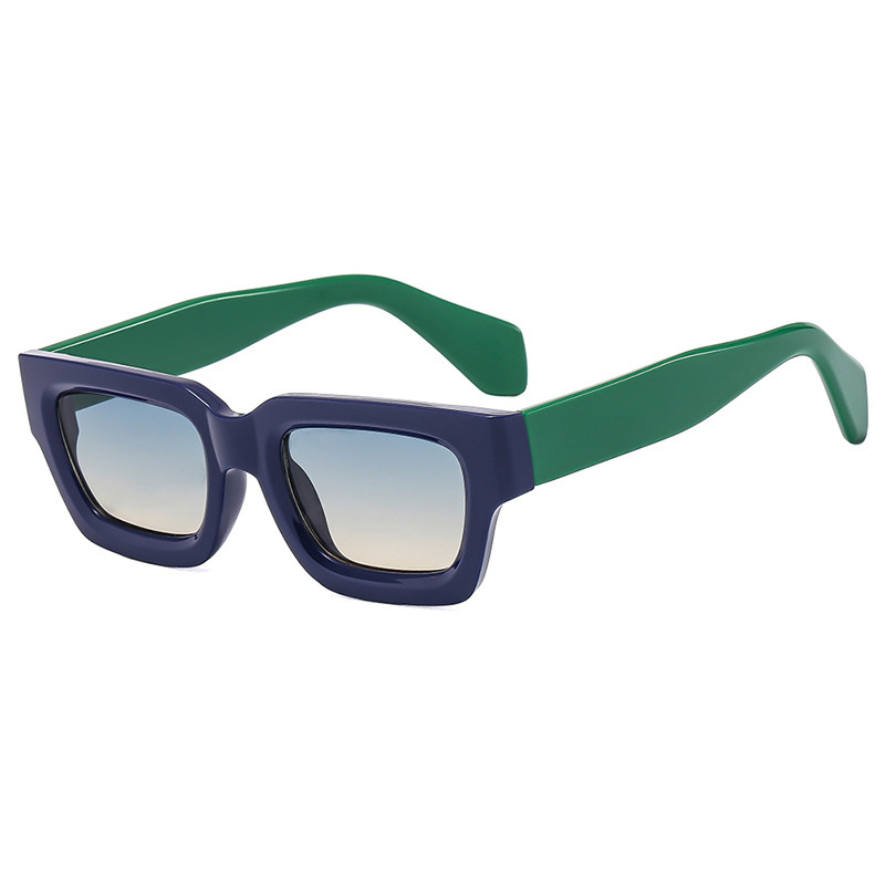 Gafas de sol cuadradas Retro a la para hombre, gafas de sol tipo ojo de gato, gafas rectangulares de UV400, gafas de verano Vintage Punk: Negro / Morado