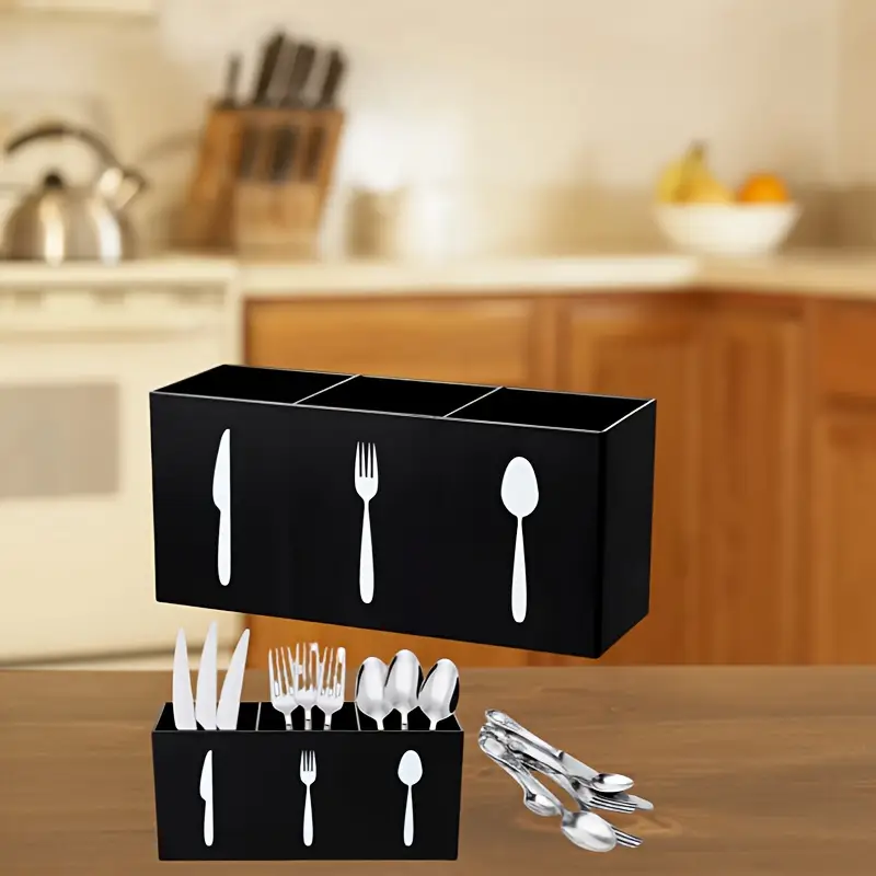 Support de rangement en plastique pour couverts de cuisine, étagère à couteaux, porte-égouttoirs, cuillère, fourchette, baguettes, outil de cuisine F2