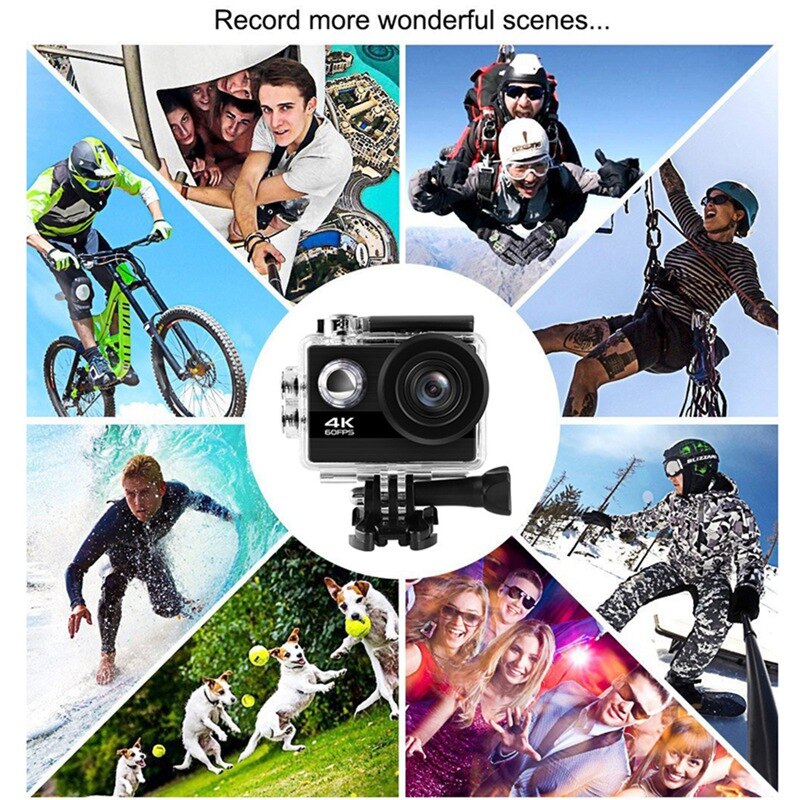 4K Action Camera Ultra Hd 60Fps 24MP Wifi Sport Camera 2.0Inch Ips Scherm 170D Wide Angel Waterdichte Sport video Camera