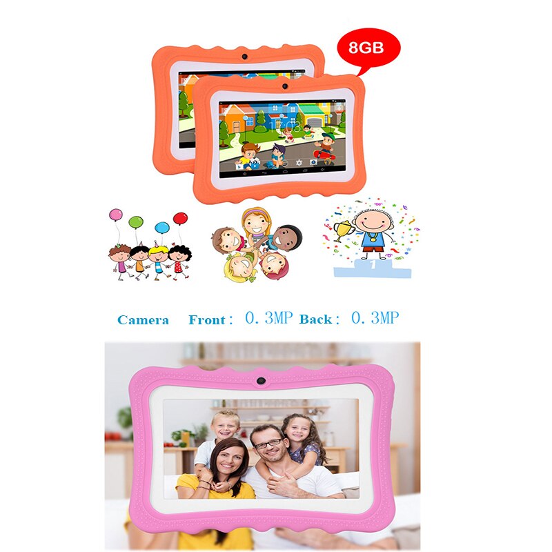 Touch kids Tablet 7 Inch Kids Learning Wifi Tablet Quad Core Education Android 4.4 8GB Dual PC Tablets for Children