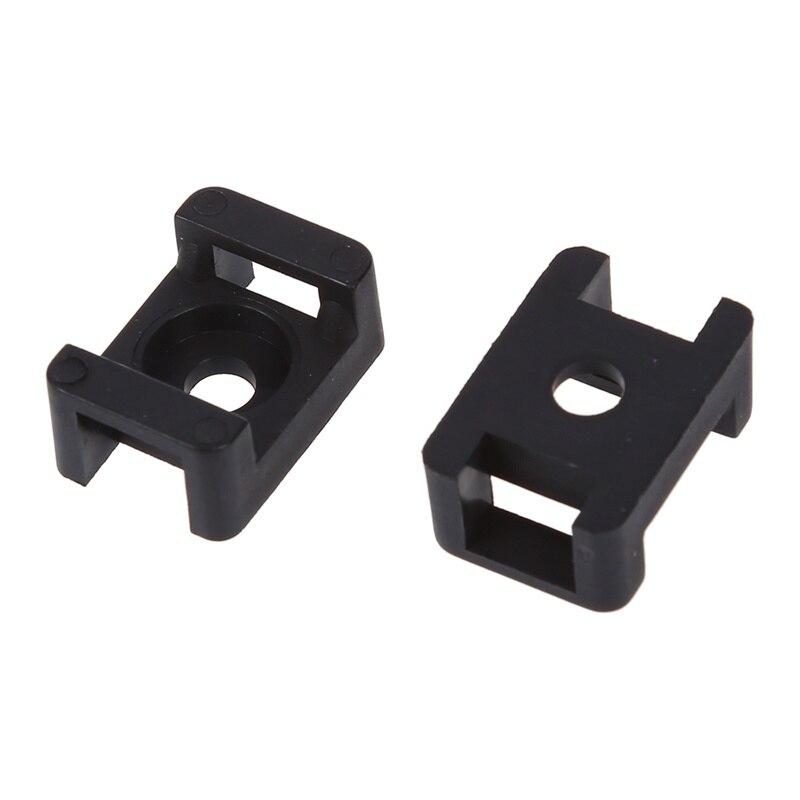 100 Uds. Montura de brida de Cable de plástico negro