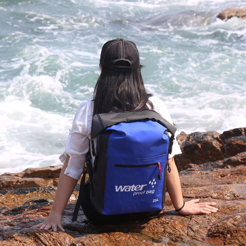 Waterproof Backpack with Padded Laptop Sleeve for Travel Cycling Camping Hiking Rafting