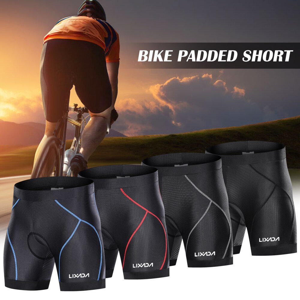 Men Bike Padded Shorts with Anti-Slip Leg Grips Cycling 3D Padded Underwear Bicycle Padding Riding Shorts Biking Underwear