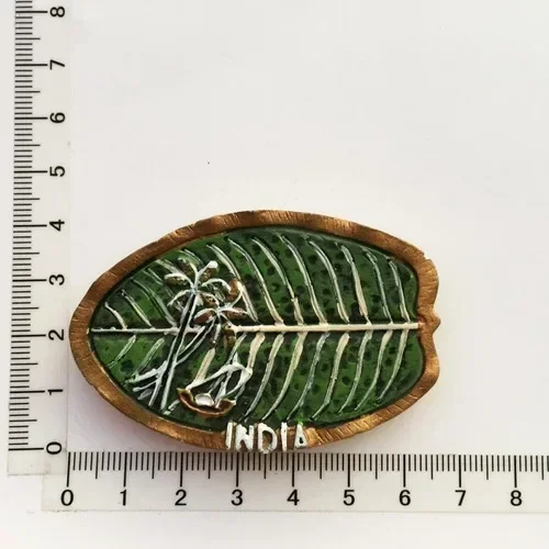 India Koelkastmagneet Toerisme Souvenir Rajasthan Bangalore 3D Hars Geschilderd Ambachten Magneten voor Koelkasten Sticker Home Decor: green