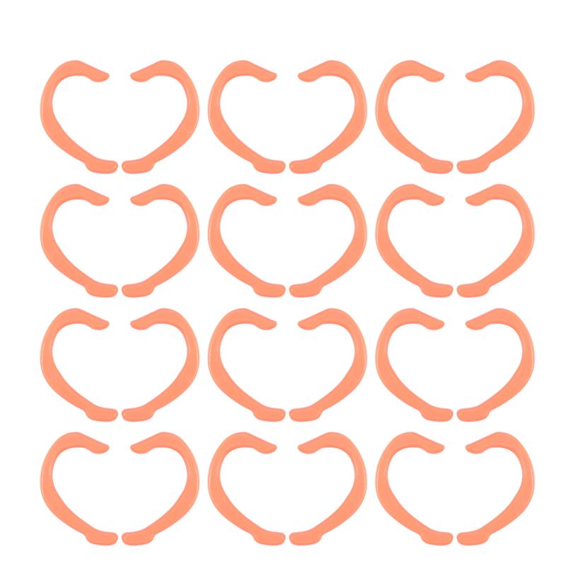 12 par masker repkrok återvinningsbar mask öronhängande krok mjuk silikonmask öronkrok miljövänlig maskbandskrok för kvinnor män: Orange