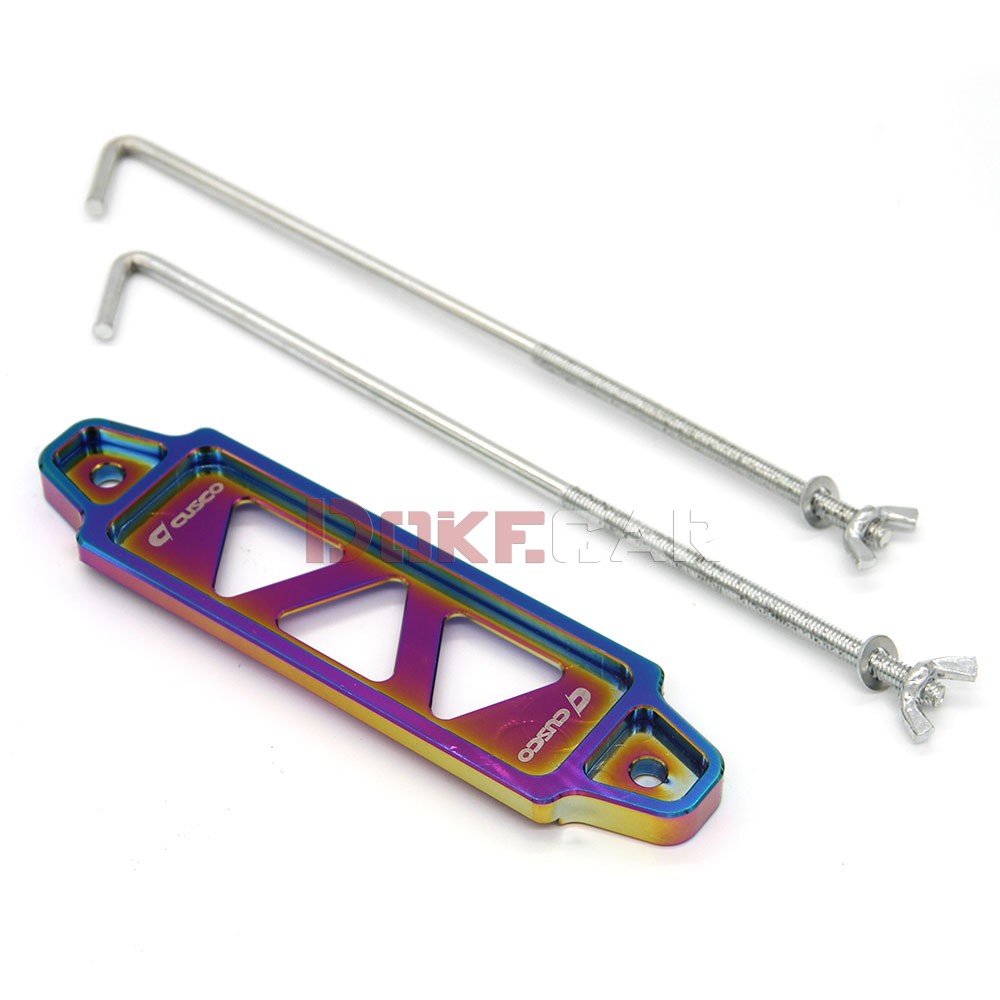 Alumínio Car Battery Tie Down Bracket, Alloy Battery Fasten Holder, 14cm, 19cm: Laranja