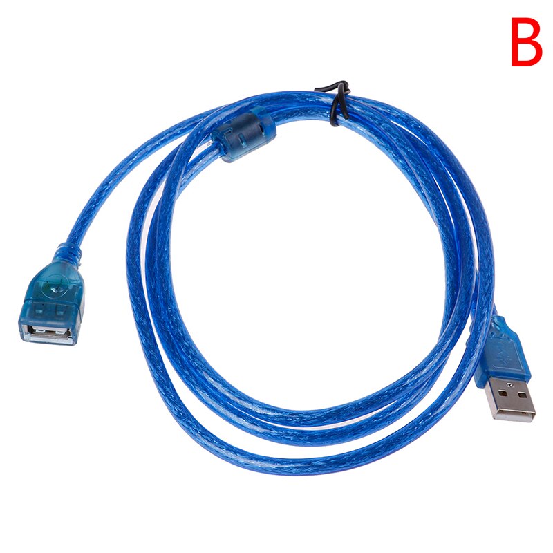 Kabel 0.3m, 1.5m, 3m ,5m,10m transparante blauwe usb 2.0 verlengkabel datalijn mannelijk naar vrouwelijk