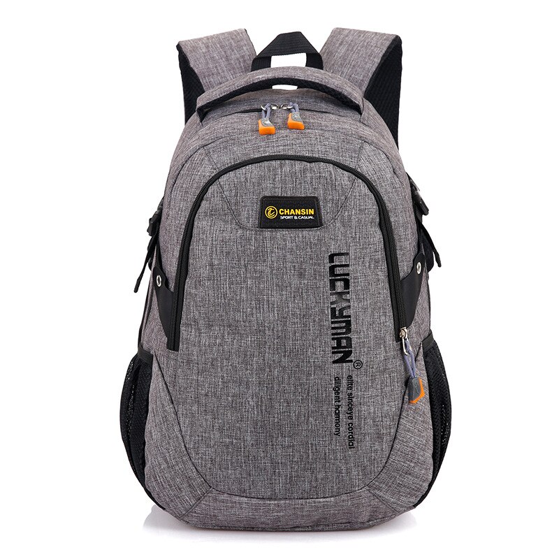 Men's Backpack Bag Male Polyester Laptop Backpack Computer Bags High School Student College Students Bag Male: Gray