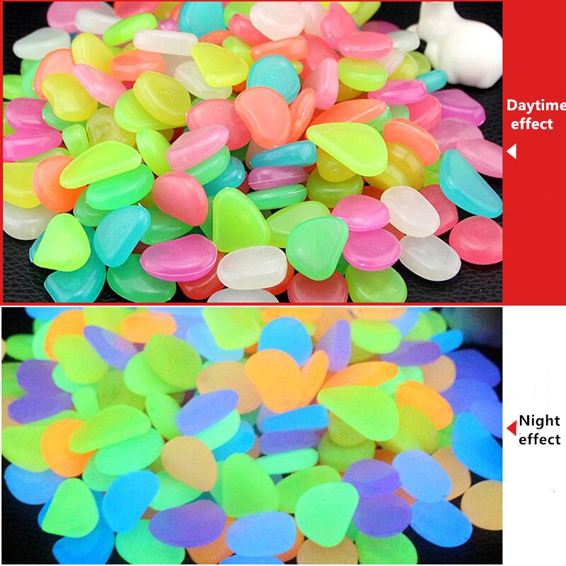 20/50/70Pcs Garden Luminous Glowing Stone Pebble Glow Dark Garden Stones Rocks for Walkways Garden Path Fish tank Vase Decor