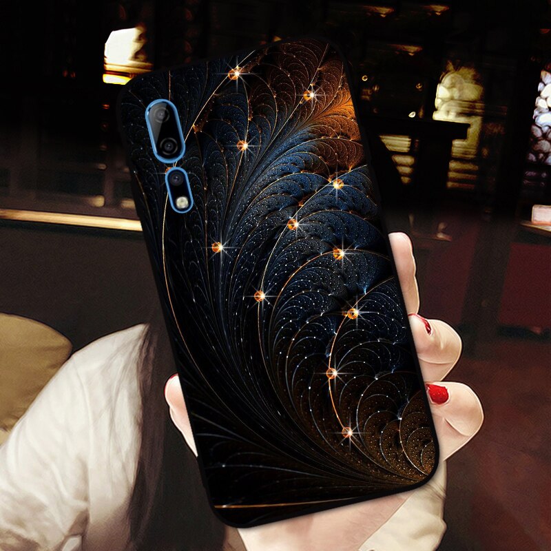 Luxury Rhinestone Case For ZTE Axon 10 Pro A2020 Bling Diamond Black Cover For Nubia Play Red Magic Red Devil 5G: For ZTE A2020 Pro / Black