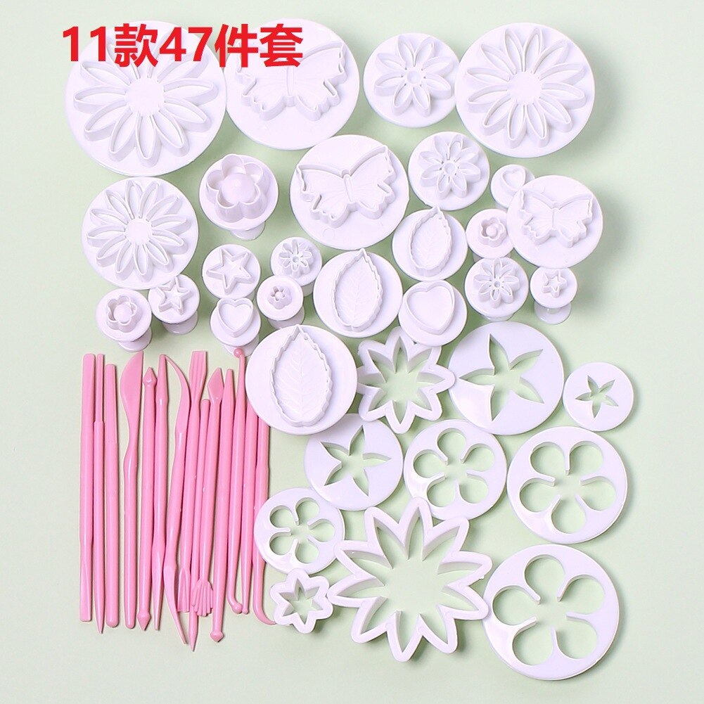 Bakken Gebak Gereedschap Set Fondant Cake Decorating Gereedschap Cookie Cutter Mold Bakken Gebak Deegrol Bakvormen Set: 11-47