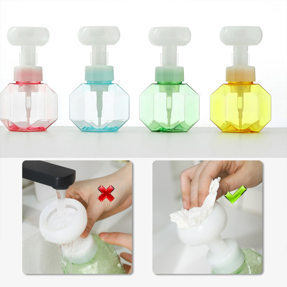 Flower Liquid Soap Dispenser Stamp Hand Soap Pump Bottle Floral Foam Bubbler Handsoup Plastic Bathroom Trip Travel Storage Jar