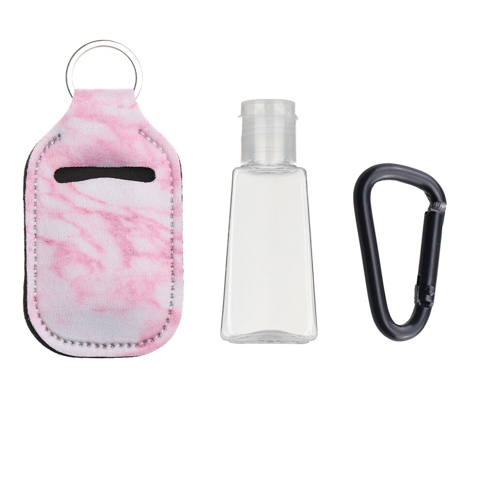 3 stk/sæt 30ml håndsprit flaske mini bærbar rejse silikone desinficer gel flasker genopfyldelige flasker med nøglering holder: Sæt 17