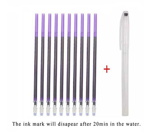 1Set Fabric Markers Pencil Fade Out for Drawing Lines Disappearing Marker Pens PP Multi Purpose DIY Craft Sewing Accessories: purple water vanish