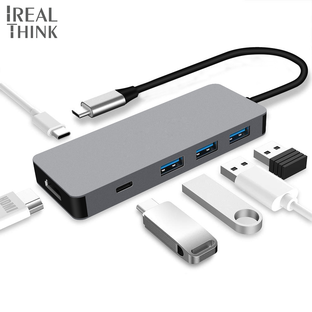 Irealthink USB3.1 Type C Usb C Hub Hdmi Adapter Pro Dock Splitter Usb Hub Usb C Pd Opladen Voor Iphone 11 Pro/11 Pro Max