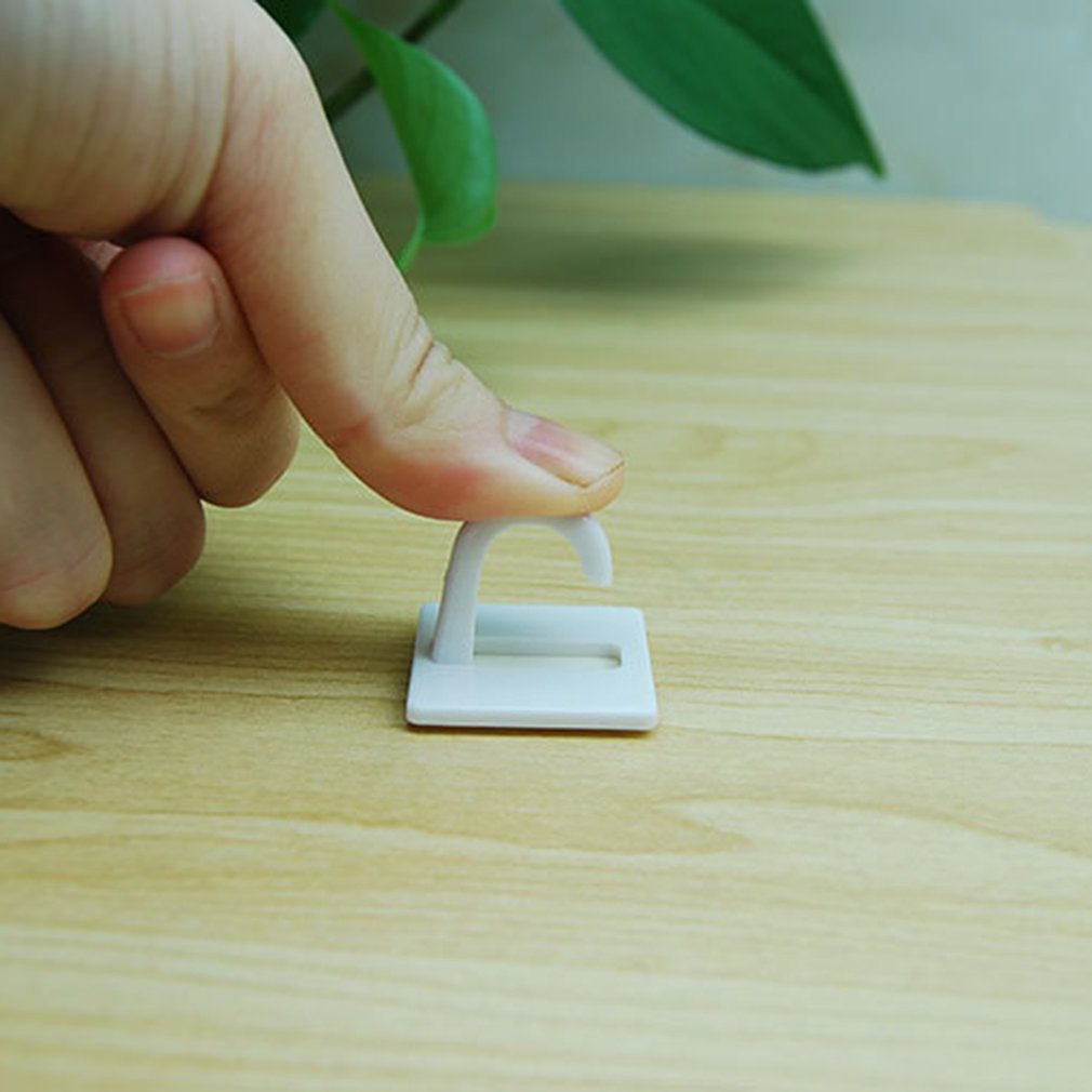 1 Pcs White Self Adhesive Plastic Square Hook Small Wall Mount Hanger Holder Hook For Home Kitchen Bathroom