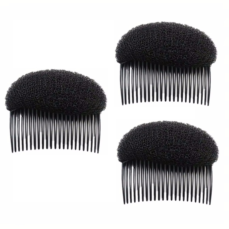 Almohadillas para el cabello esponjosas para aumentar el volumen del cabello, pinzas para el cabello, esponja práctica para el cabello, accesorios de peluquería para mujeres y niñas: Gris oscuro