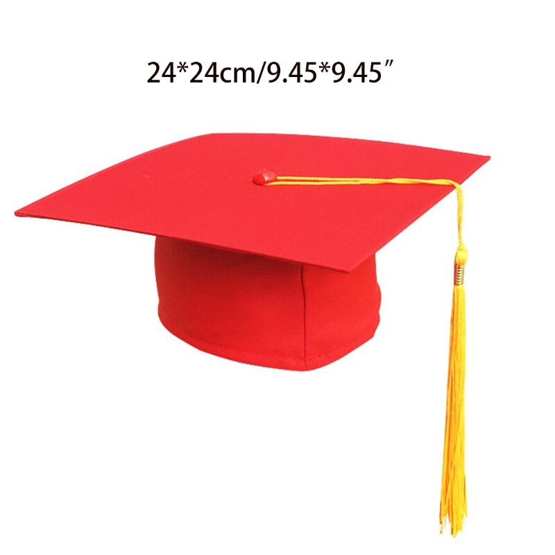 770B Stof Matte Afstuderen Hoed Voor Afgestudeerde Party Gefeliciteerd W/Kwastje Unisex