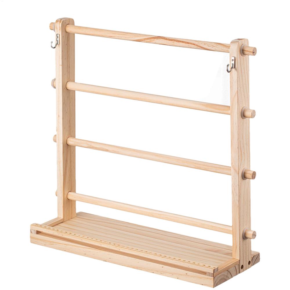 Porta nastro in legno Espositore per nastro in legno a 4 livelli per organizer per supporto per nastro artigianale da cucito per torte da sala artigianale: Default Title