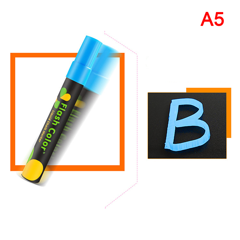 Vloeibaar krijt, uitwisbare markeerstift, whiteboard, graffiti, led-reclame, krijtbord, fluorescerende marker, stift, kunstbenodigdheden: Blauw