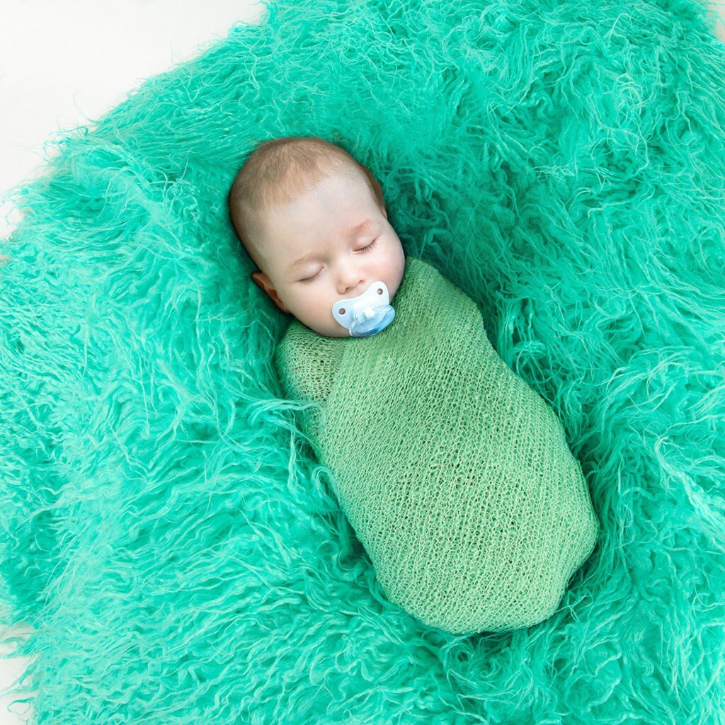 Sagace Pasgeboren Fotografie Deken Wrap Fotografie Baby Elastische Fotografie Props Outfit Zachte Katoenen Doeken: green