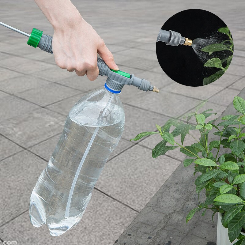 High Pressure Air Pump Manual Sprayer Adjustable Drink Bottle Spray Head Nozzle Garden Watering Tools Irrigation Garden Supplies