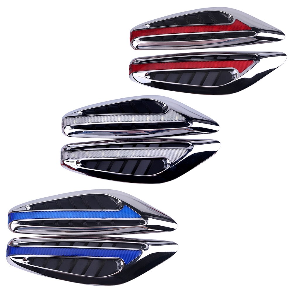 1 par de luces de dirección guardabarros lámpara lateral DC12V forma de hoja Auto coche luces LED laterales marcador luces de señal de giro