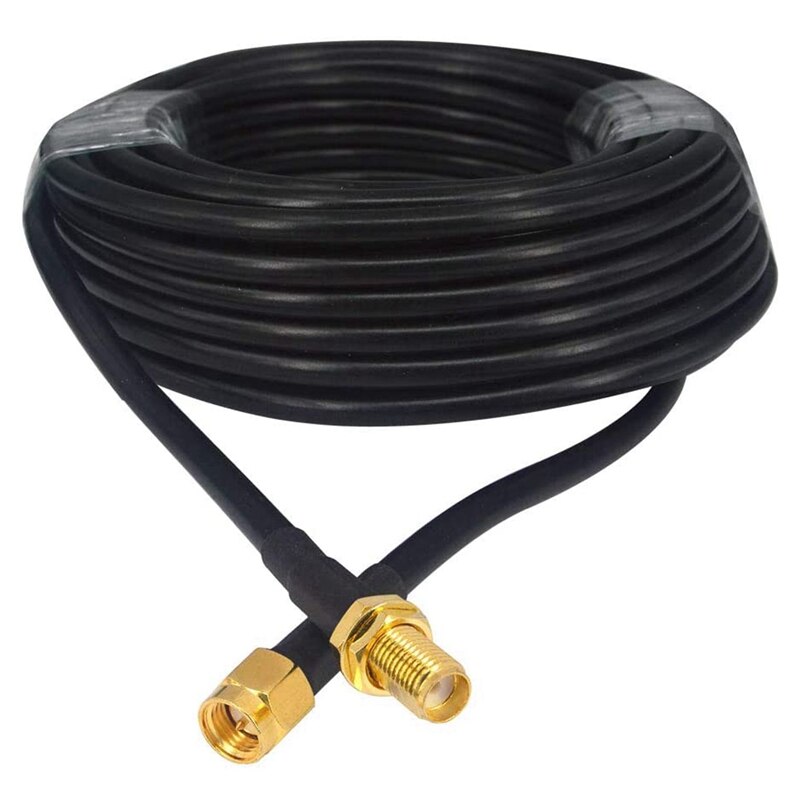 SMA Wifi Antenna Extension 10M SMA Male To SMA Female Low Loss RG58 Coaxial Cable Patch Lead Coax For 2G/3G/4G LTE: Default Title