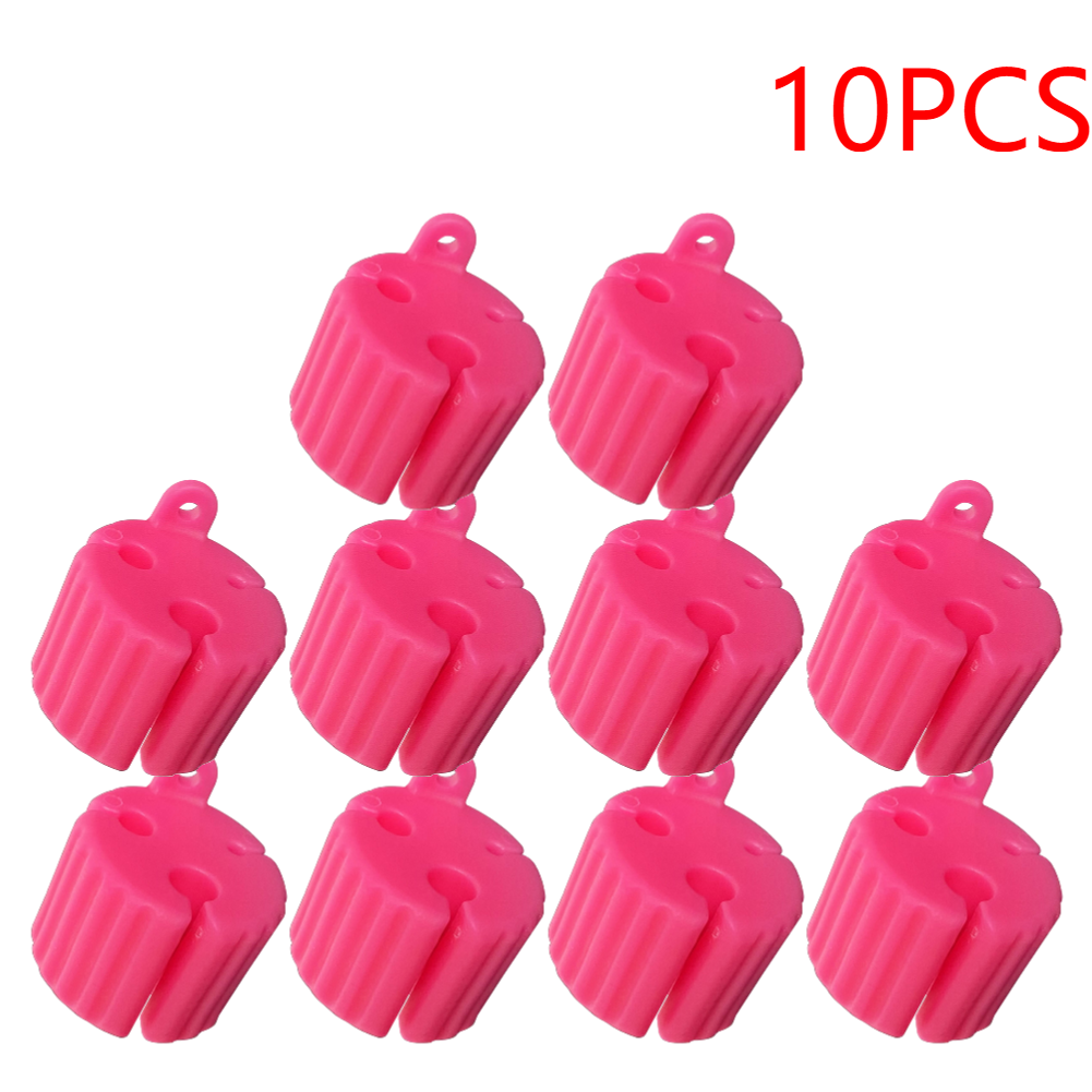 5-10 Stück Silikon Angelrute halter Gurte tragbare Angelrute Stopper feste Kugel 3 Loch Angel gerät Krawatten Angel zubehör: Blau