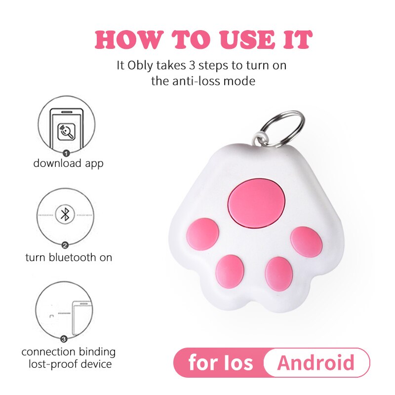 Mini traqueur intelligent Anti-perte Bluetooth détecteur intelligent pour enfants téléphones clés enfants Anti perte alarme étiquette intelligente localisateur de clé