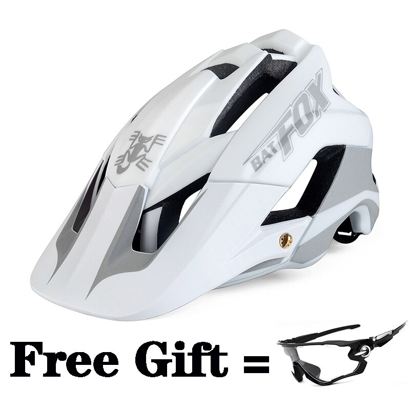 BATFOX Bike Helmet Night Reflective Cycling Helmet MTB Casco Bicicleta MTB Bicycle Helmet Capacete Ciclismo Cycle helmets: M776-White-2