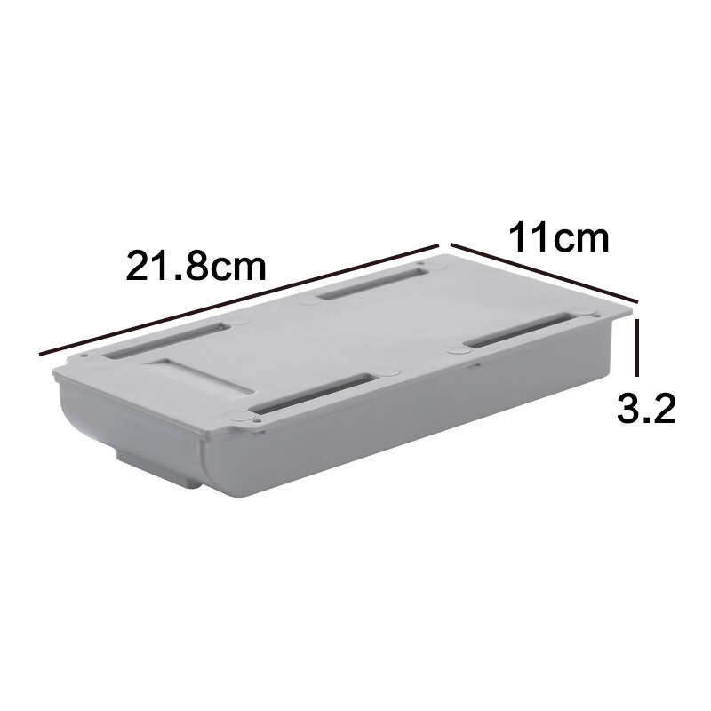 Self-Adhesive Hidden Storage Box under the table Makeup Organizer Under Desk Storage Drawer Organizer Box Stationery storage: small gray