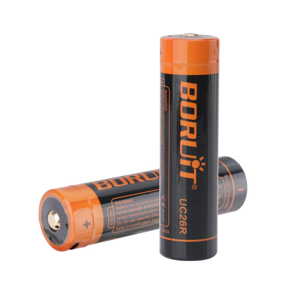 BORUiT 100% Original 18650 3.7 v 2600/2200/4000mAh Lithium Rechargeable Battery For Flashlight Headlamp Batteries