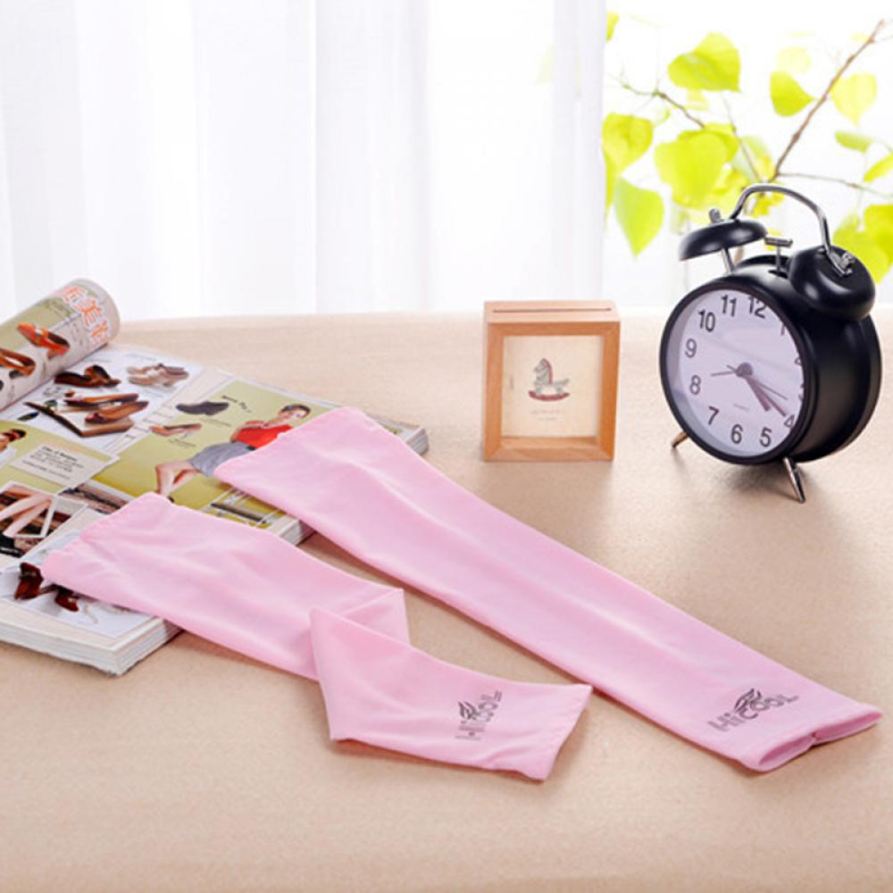 1 par sommersol nyttig beskyttelse ærmevarmere cykel cykel golf uv arm ærmebetræk cn: Lyserød