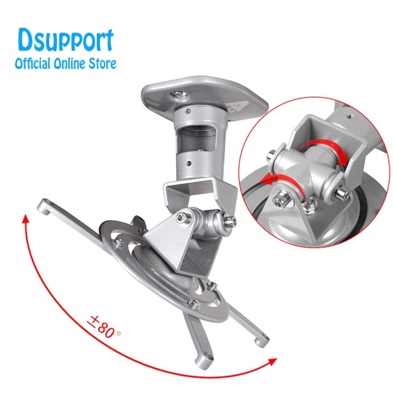 Aluminum Alloy 360 Degree Universal Projector Mount Bracket Ceiling Wall Hanger YSPR01