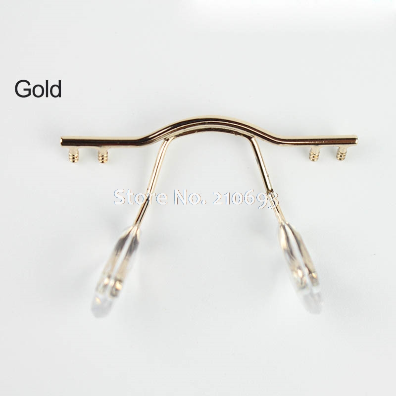 10 stücke brillen brücke gläser nase Pad Arm metall randlose optische rahmen brücke nase Pad Halfter brillen zubehör: Gold