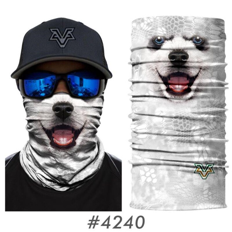 Uv-bescherming Sjaal Mannen Vrouwen Vissen Maskers Fietsen Skiën Bandana Neck Gaiter 3d Schedel Dier Wolf Gezicht Shield Sjaal Balaclava